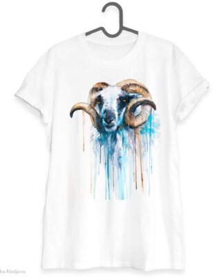 Blue Sheep art T-shirt