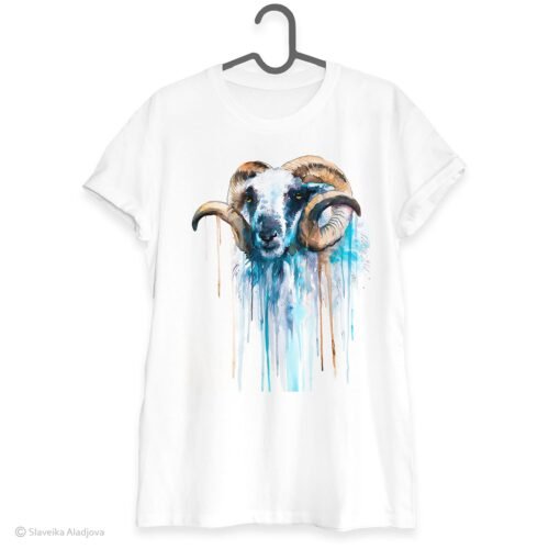 Blue Sheep art T-shirt
