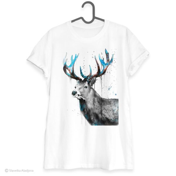 Black and white Red Deer art T-shirt