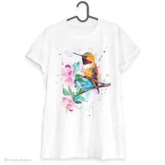 Rufous hummingbird art T-shirt