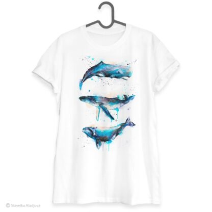 Art T-shirt with whales