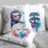 Three-toed sloth art Pillow case