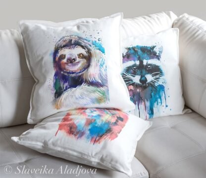 Three-toed sloth art Pillow case