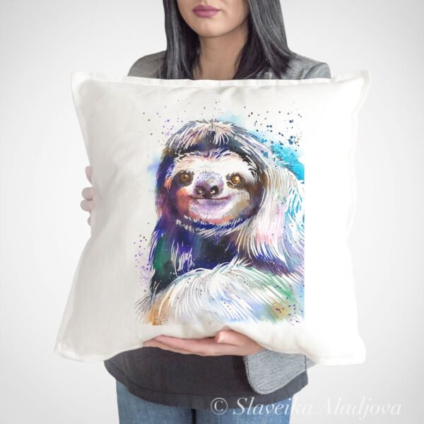 Three-toed sloth art Pillow case