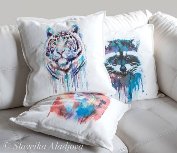 White Tiger art Pillow case