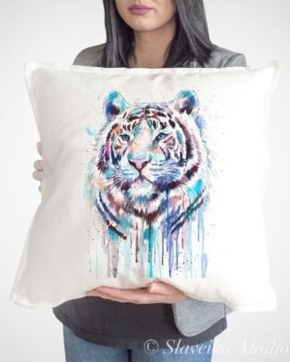 White Tiger art Pillow case
