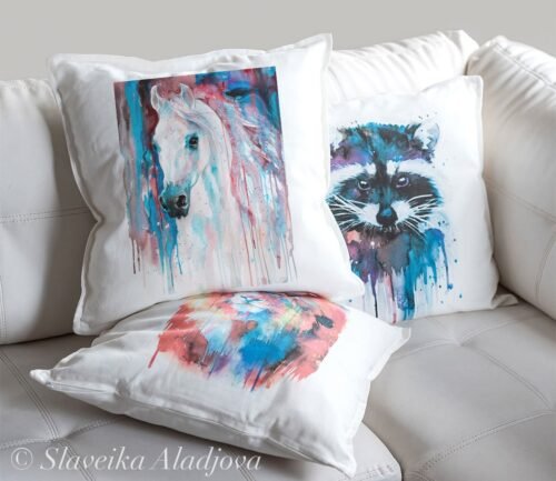 White horse art Pillow case
