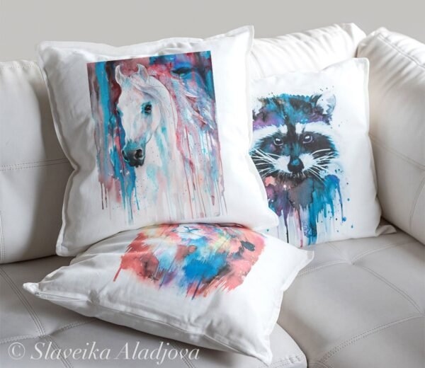 White horse art Pillow case