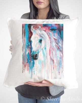 White horse art Pillow case