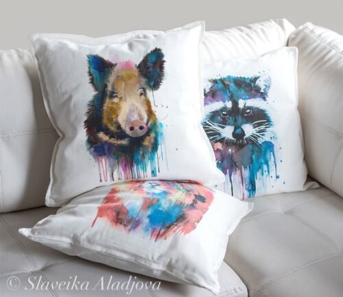 Wild boar art Pillow case