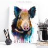Wild boar watercolor 2 Wild boar