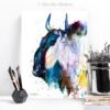 Wildebeest Gnu watercolor 2 Wildebeest Gnu