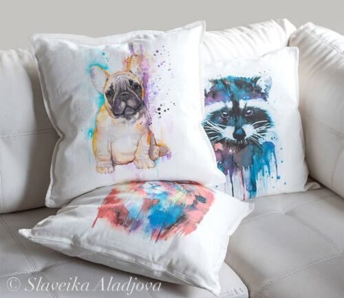 Fawn French Bulldog pillow cover