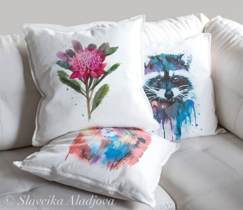 Waratah art pillow cover