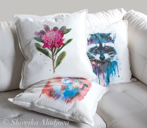 Waratah art pillow cover