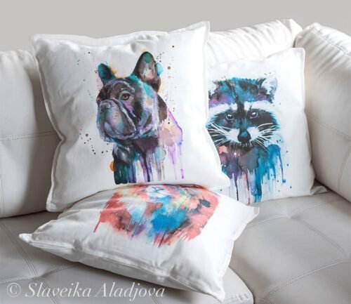 French Bulldog art pillow cover