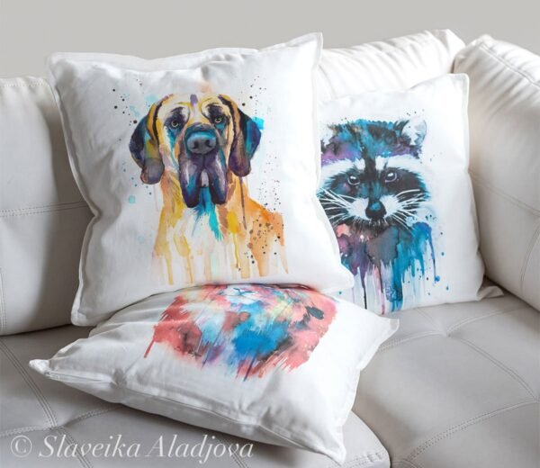 Fawn Great Dane art pillow cover