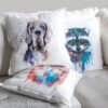 Blue Great Dane art pillow cover