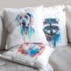 Blue Weimaraner art pillow cover