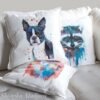 Boston Terrier art pillow cover