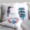 White-throated Kingfisher art Pillow cover White-throated Kingfisher art Pillow cover