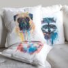 Pug art pillow cover