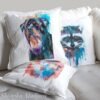 Rottweiler art pillow cover
