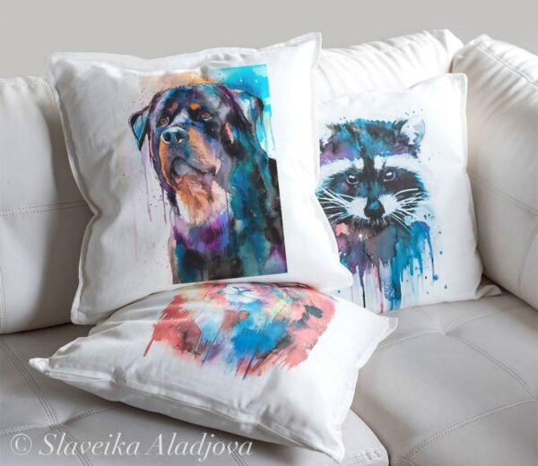 Rottweiler art pillow cover