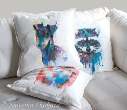 Manchester Terrier art pillow cover