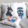 Doberman art pillow cover Doberman art pillow cover