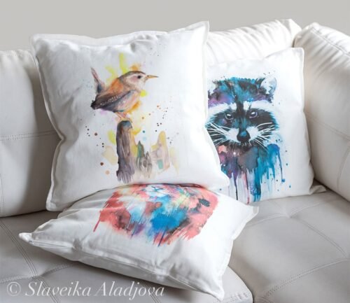 Wren art Pillow cover