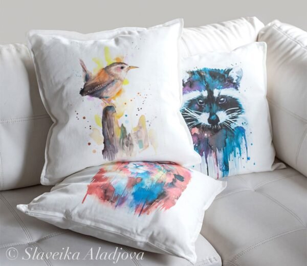 Wren art Pillow cover