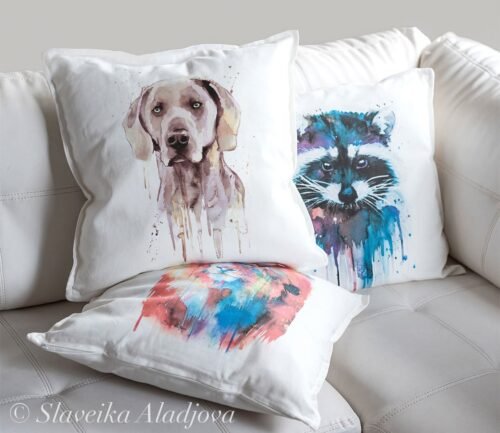 Weimaraner art pillow cover