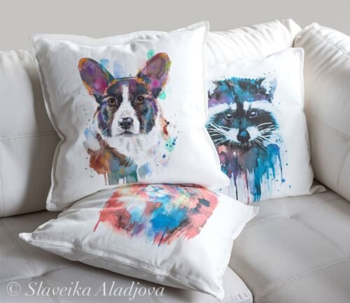Cardigan Welsh Corgi art pillow cover