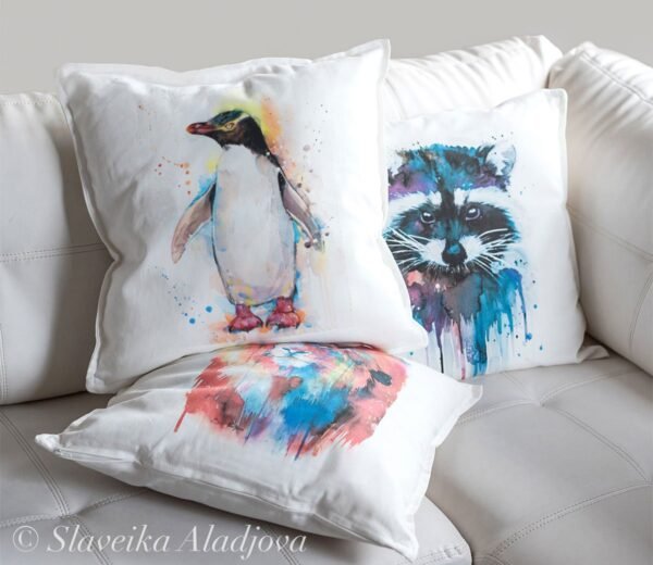 Yellow-eyed Penguin art Pillow cover