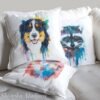 Bernese Mountain Dog art pillow cover