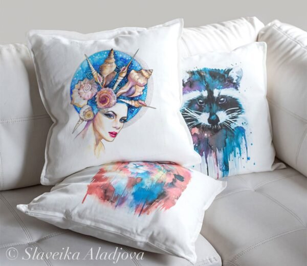 Sea girl art pillow cover