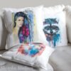 Girl portrait art pillow cover Girl portrait art pillow cover