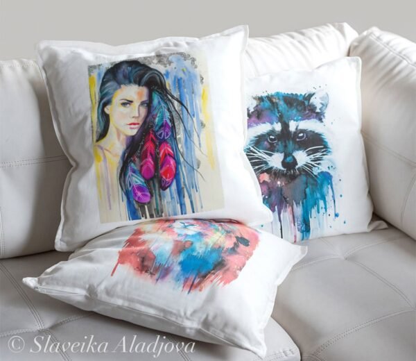 Girl portrait art pillow cover Girl portrait art pillow cover