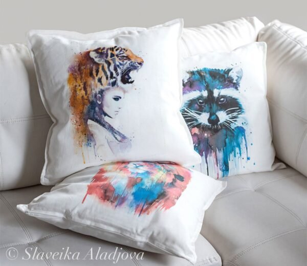 Tiger girl art pillow cover