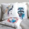 Wolf girl art pillow cover