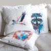 Stork art Pillow cover