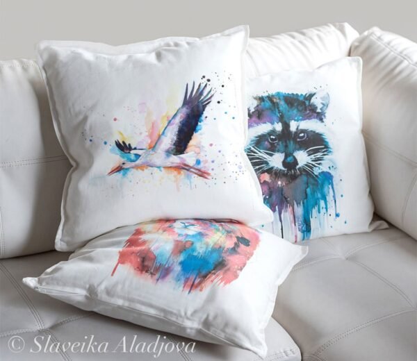 Stork art Pillow cover