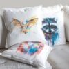 Barn owl art Pillow cover