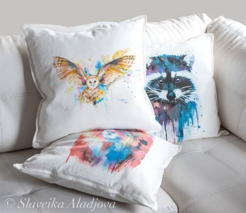 Barn owl art Pillow cover