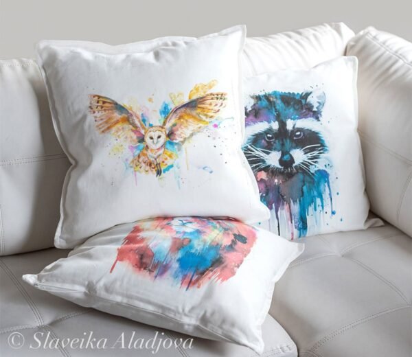 Barn owl art Pillow cover
