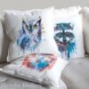 Screech owl art Pillow cover