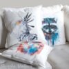 Secretary bird art Pillow cover