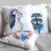 White Peacock art Pillow cover