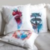 White Rooster art Pillow cover White Rooster art Pillow cover